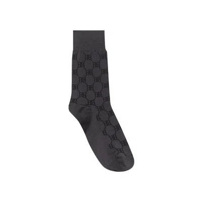 Pre-owned Gucci X Balenciaga The Hacker Project Hacker Bb Tennis Socks 'charcoal Grey' | Men's Size M In Gray