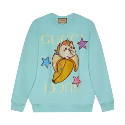 Pre-owned Gucci X Bananya Printed Sweatshirt 'blue' | Women's Size Xl