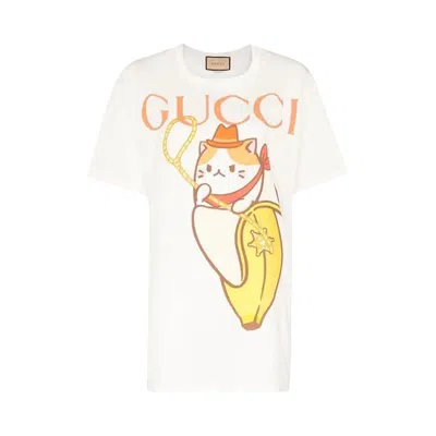 Pre-owned Gucci X Bananya Printed T-shirt 'white' | Women's Size Xs
