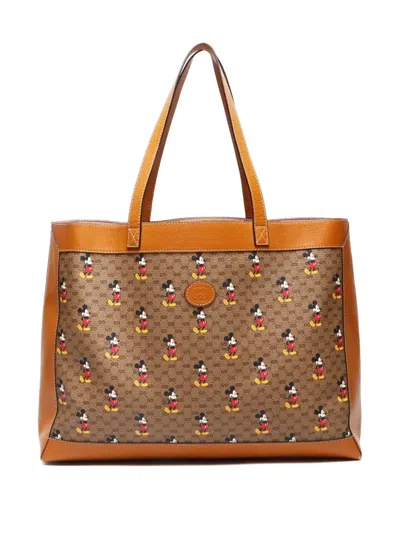 Pre-owned Gucci X Disney 2010s Micro Gg Supreme Tote Bag