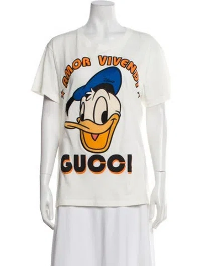 Pre-owned Gucci X Disney 2021 Donald Duck T-shirt In White