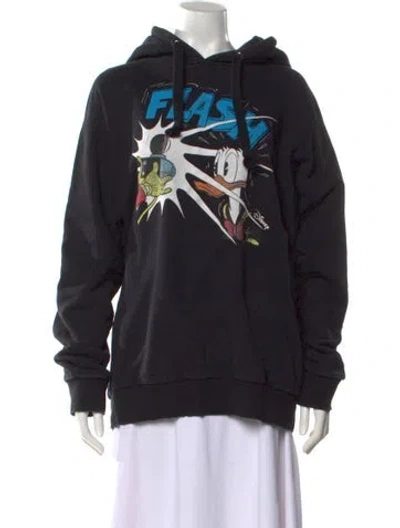 Pre-owned Gucci X Disney 2021 Graphic Print Hoodie Hoodie In Black
