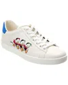 Gucci X Disney Ace Leather Sneaker In White