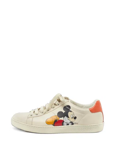 Pre-owned Gucci X Disney Ace Mickey Mouse Low-top Sneakers In White