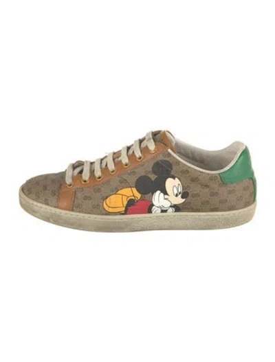 Pre-owned Gucci X Disney Ace 'mickey Mouse' Sneakers In Brown