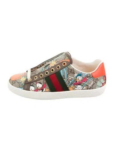 Pre-owned Gucci X Disney Ace Sneakers In Brown