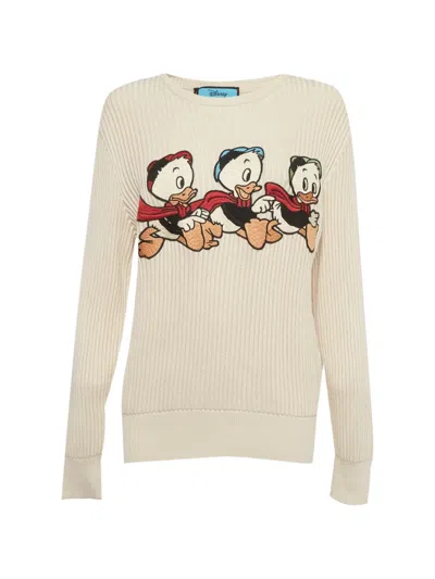 Pre-owned Gucci X Disney Donald Duck Embroidery Sweater In Neutral