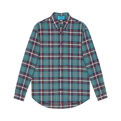 Pre-owned Gucci X Disney Donald Duck Gg Check Shirt 'cyan/red' | Multi-color | Men's Size 52