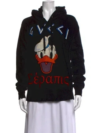 Pre-owned Gucci X Disney Donald Duck Graphic Print Sweater In Black