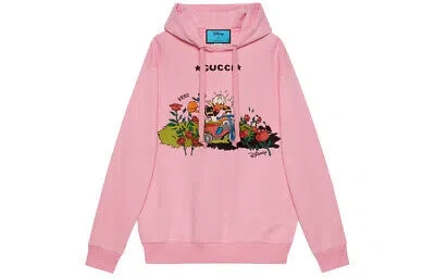 Pre-owned Gucci X Disney Donald Duck Hooded Sweatshirt 'pink' In Tan/pink