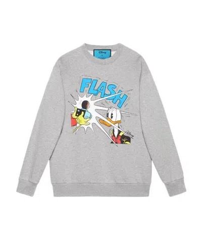 Gucci X Disney Donald Duck Sweatshirt In Gray