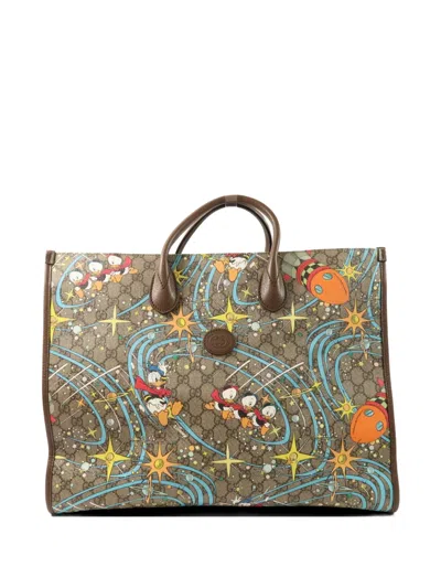 Pre-owned Gucci X Disney Donald Duck Tote Bag In Neutral