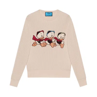 Pre-owned Gucci X Disney Donald Duck Wool Sweater 'ivory' | Tan | Men's Size Xl In Brown