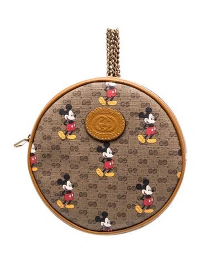 Pre-owned Gucci X Disney Gg Supreme Evening Bag W/ Tags In Brown
