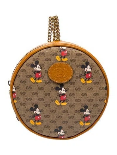 Pre-owned Gucci X Disney Gg Supreme Minaudière In White