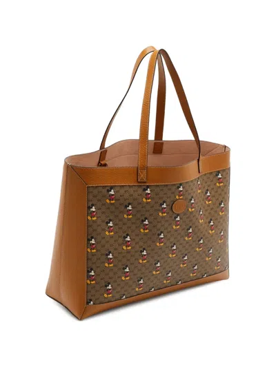 Pre-owned Gucci X Disney Gg Supreme Tote Bag In Brown