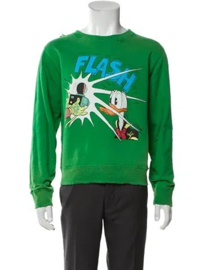 Pre-owned Gucci X Disney Graphic Print Crew Neck Pullover In Green