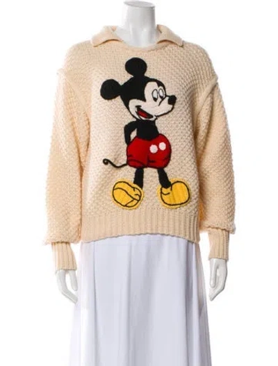 Pre-owned Gucci X Disney Graphic Print Crew Neck Sweater In Neutral