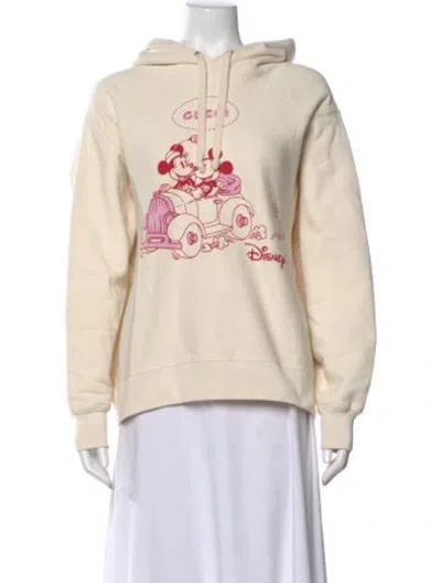 Pre-owned Gucci X Disney Graphic Print Crew Neck Sweatshirt Graphic Print Hoodie In Neutral