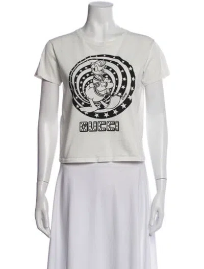 Pre-owned Gucci X Disney Graphic Print Crew Neck T-shirt In Neutral