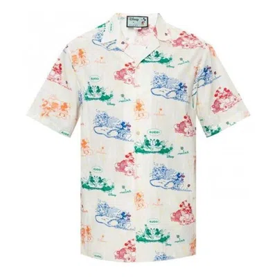 Gucci X Disney Mickey And Minnie Camp Collar Shirt 'white'