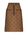 Gucci X Disney Mickey Monochrome Skirt In Brown