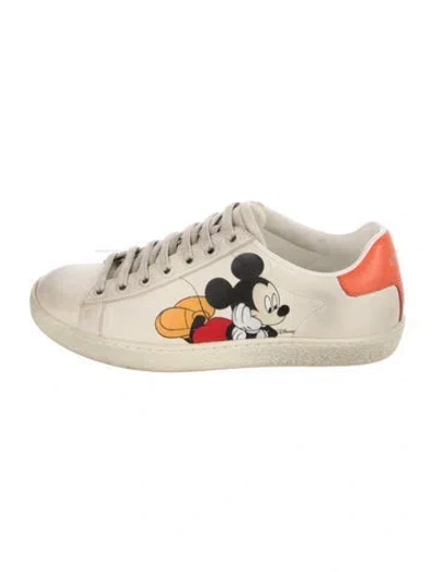 Pre-owned Gucci X Disney Mickey Mouse Ace Sneakers In White