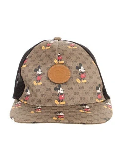 Pre-owned Gucci X Disney Mickey Mouse Baseball Hat In Brown