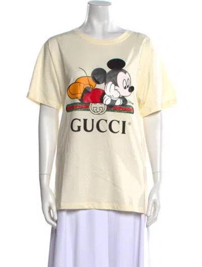 Pre-owned Gucci X Disney Mickey Mouse Logo Tshirt W/ Tags In Yellow