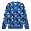Gucci X Disney Mickey Mouse Pattern Crewneck Sweater For Men Blue