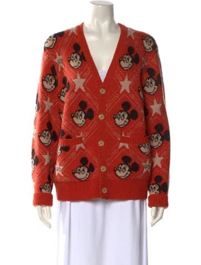 Pre-owned Gucci X Disney Mickey Mouse Wool Sweater In Orange