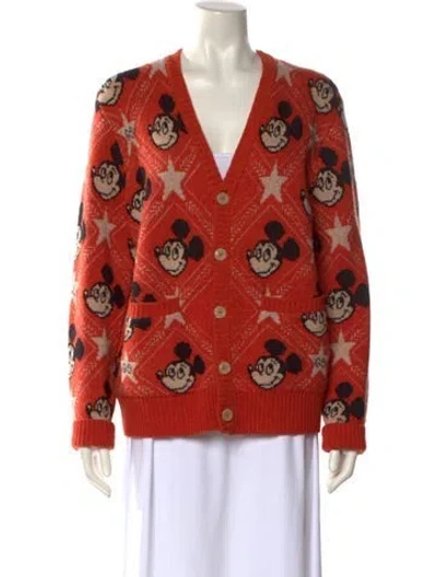 Pre-owned Gucci X Disney Mickey Mouse Wool Sweater In Orange
