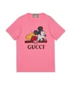 Gucci X Disney Mickey Print Oversized T-shirt In Pink