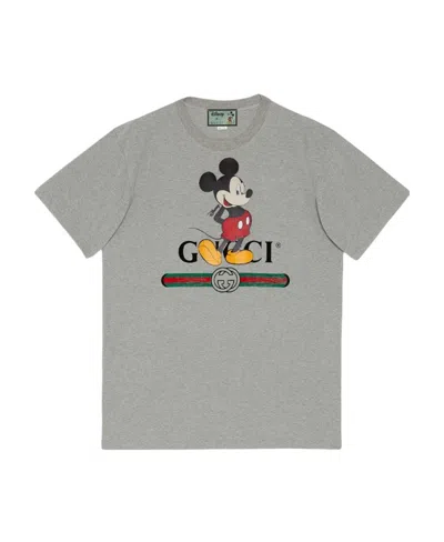 Gucci X Disney Oversized Logo-print T-shirt In Gray