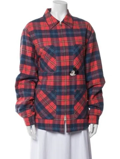 Pre-owned Gucci X Disney Plaid Print Jacket In Red