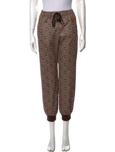 Pre-owned Gucci X Disney Printed Skinny Leg Pants In Brown