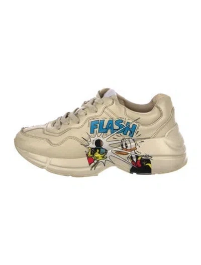 Pre-owned Gucci X Disney Rhyton 'donald Duck' Chunky Sneakers In Neutral