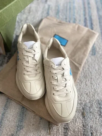 Pre-owned Gucci X Disney Rhyton Donald Duck Leather Sneaker Womens Eu 38.5, Us 8.5 $975 In White