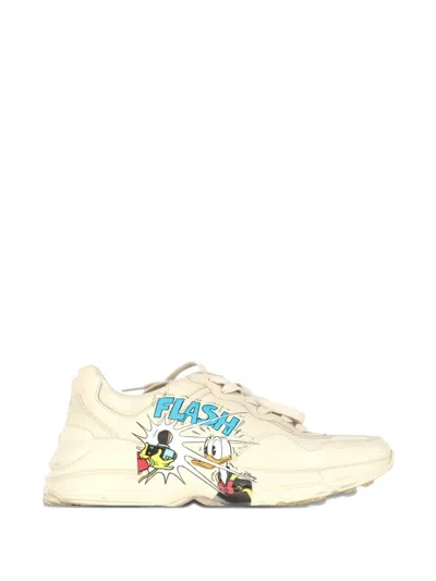 Pre-owned Gucci X Disney Rhyton Sneakers In Neutral