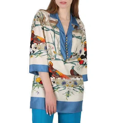 Pre-owned Gucci X Disney Silk Shirt, Brand Size 38 (us Size 4) (us Size 4) In Multicolor