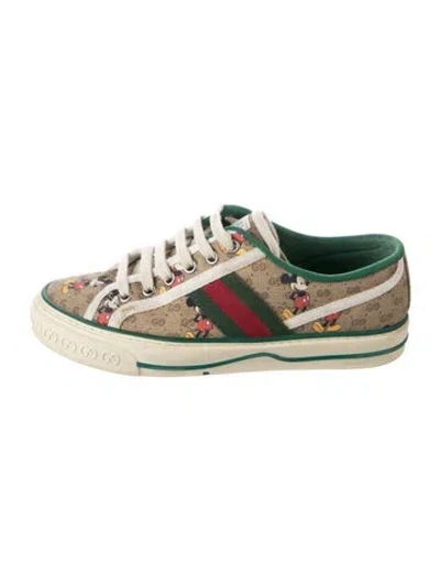 Pre-owned Gucci X Disney Web Accent Canvas Sneakers In Multi