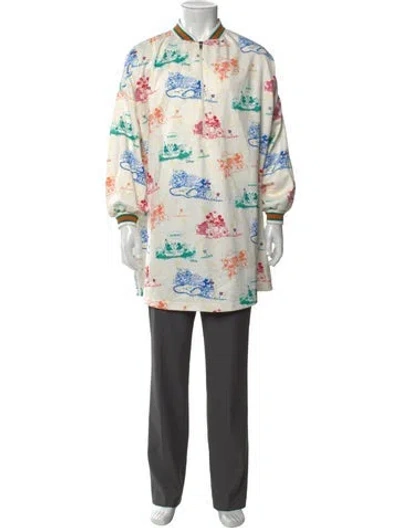 Pre-owned Gucci X Disney Web Accent Printed Cardigan In White