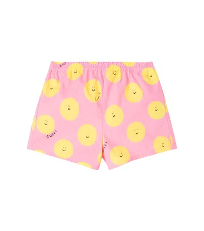 Gucci X Euan Roberts Baby Cotton Shorts In Pink