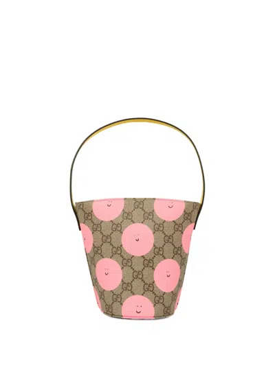 Gucci Kids' X Euan Roberts Gg-pattern Bucket Bag In Neutral