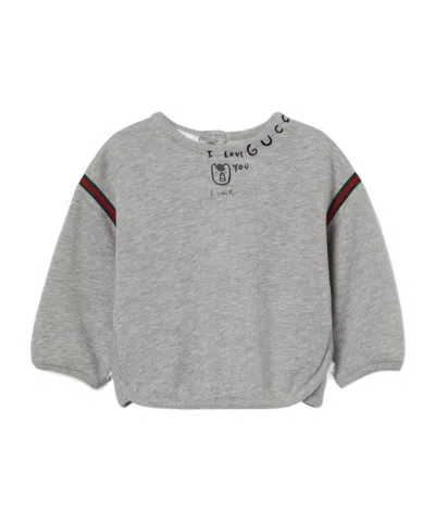 Gucci X Euan Roberts Web-stripe Sweatshirt In Gray