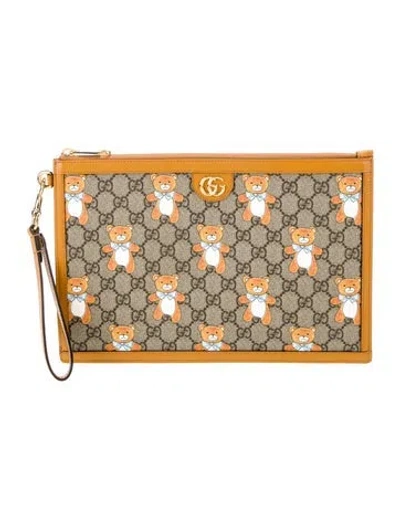 Pre-owned Gucci X Exo Kai Gg Supreme Pouch In Neutral
