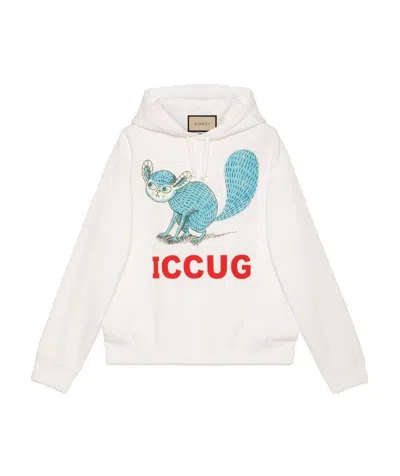 Gucci X Freya Hartas Printed Hoodie In White