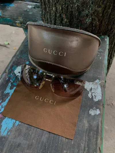 Pre-owned Gucci X Italian Designers Very Gucci Glasses Full Box Y2k Luxury 90's Fashion Hype In Brown