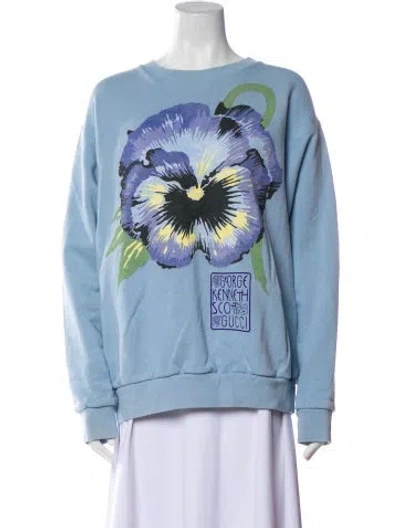 Pre-owned Gucci X Ken Scott Floral Print Sweatshirt In Blue