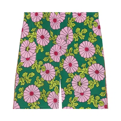 Pre-owned Gucci X Ken Scott Print Silk Shorts 'pink/green' | Multi-color | Men's Size 46